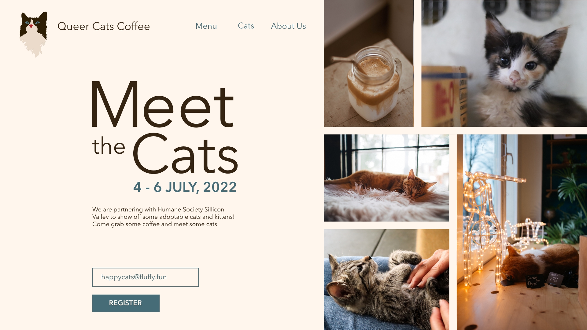 web design about cat rescue